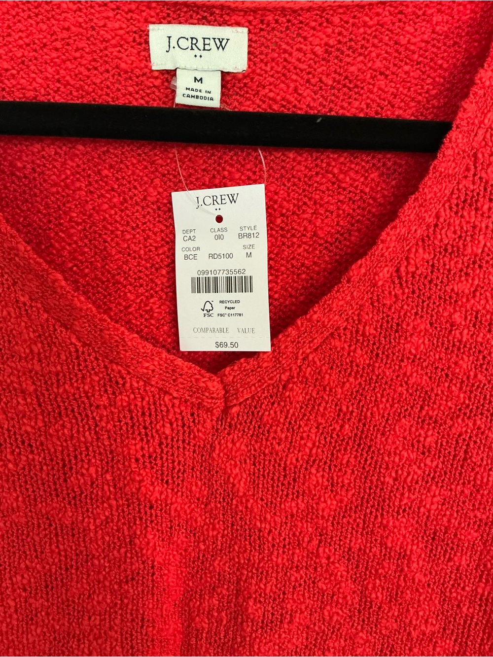 J. Crew Red V-Neck Knit Tank - Picture 2 of 5